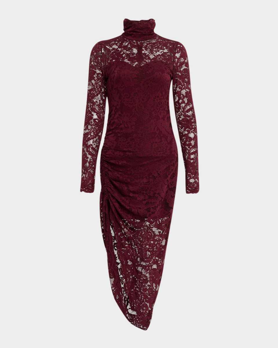 Iria Long-Sleeve Lace Midi Dress